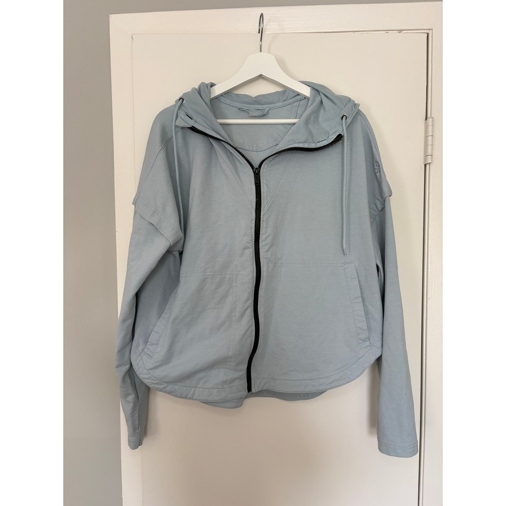 Free People Movement Zip Up Hoodie Medium Light Blue Thumbhole OB86170